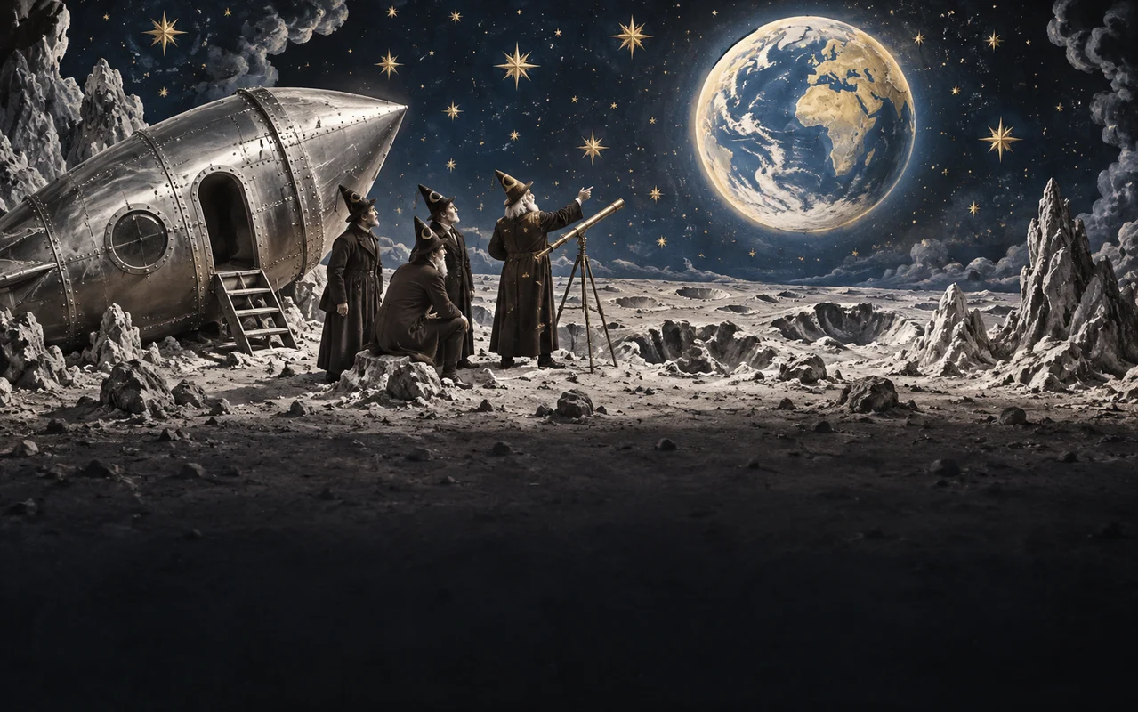 Ilustración promocional de Viaje a la Luna